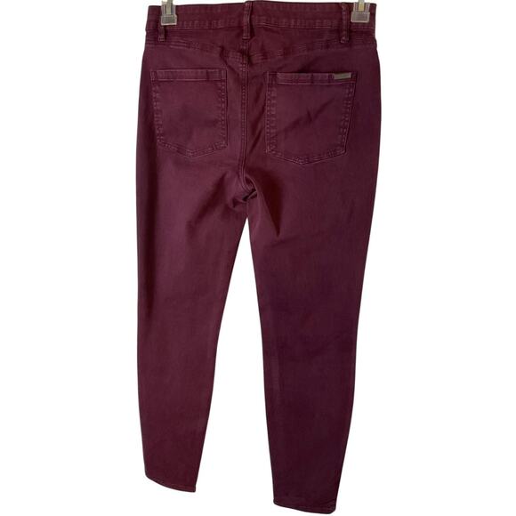 TruSlim Skinny Ankle Pants Womens 6 Red Burgundy High Rise Stretch Jean Style - Picture 2 of 8